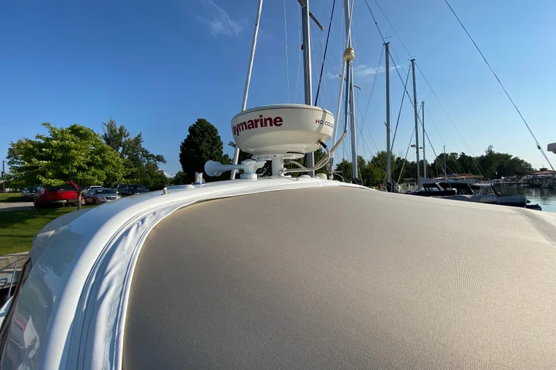 Calypso Yacht Photos Pics 2013 Formula 34 Performance Cruiser with Raymarine radar at marina.