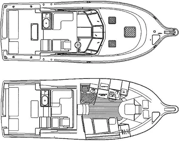  Yacht Photos Pics Manufacturer Provided Image: 3400 - deck plan/cabin