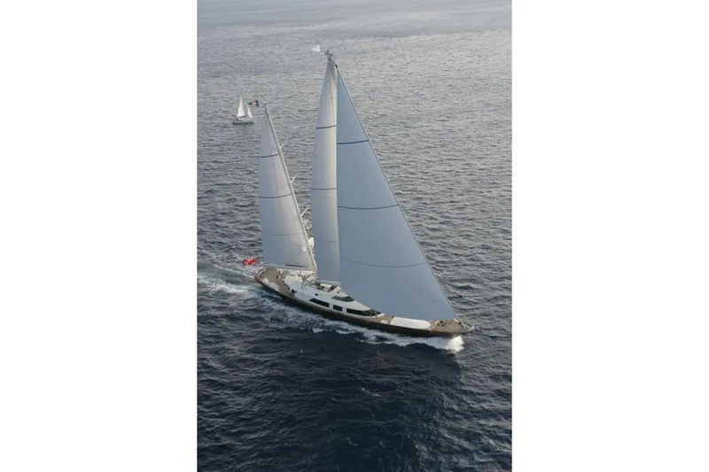 Tamsen Yacht Photos Pics Luxurious 2007 Perini Navi 52M sailing yacht cruising on open sea.