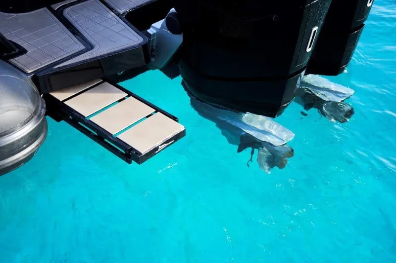  Yacht Photos Pics G-Tender DIECI4 2026 boat with extended swim platform in clear blue water.