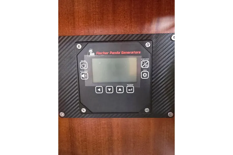 Georgia B Yacht Photos Pics Fischer Panda generator control panel on 2000 Hallberg-Rassy 42F Mk II yacht.