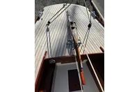 2007 Latitude 46 Tofinou 7 sailboat deck with wooden finish and rigging details.