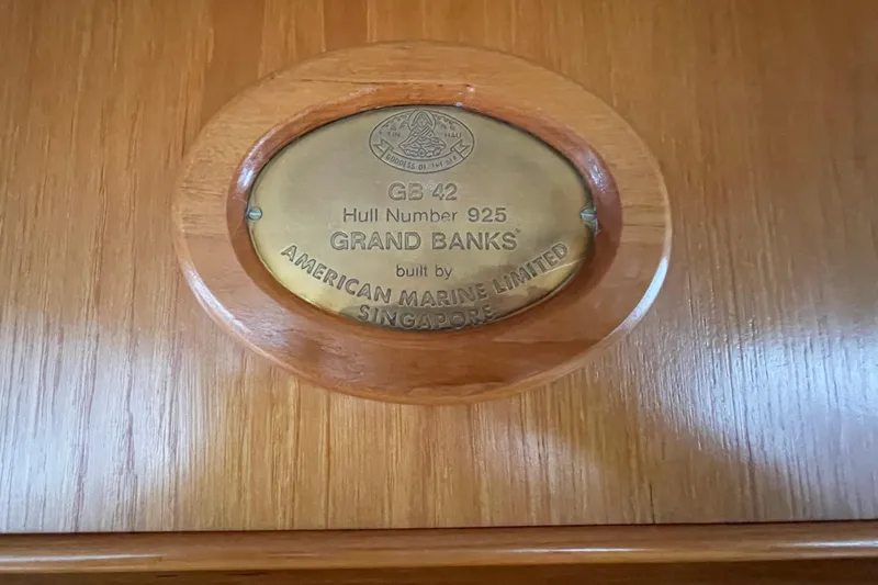 Mercator Yacht Photos Pics Plaque on 1985 Grand Banks 42 Classic, Hull Number 925, by American Marine Limited.