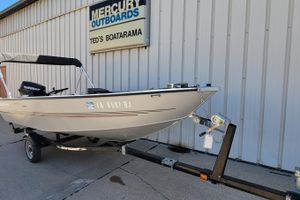 2010 Tracker Guide V 15 Laker boat on trailer at Ted's Boatarama.