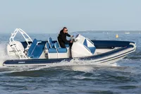 2022 Gemini WR650 boat cruising on open water with a person steering.