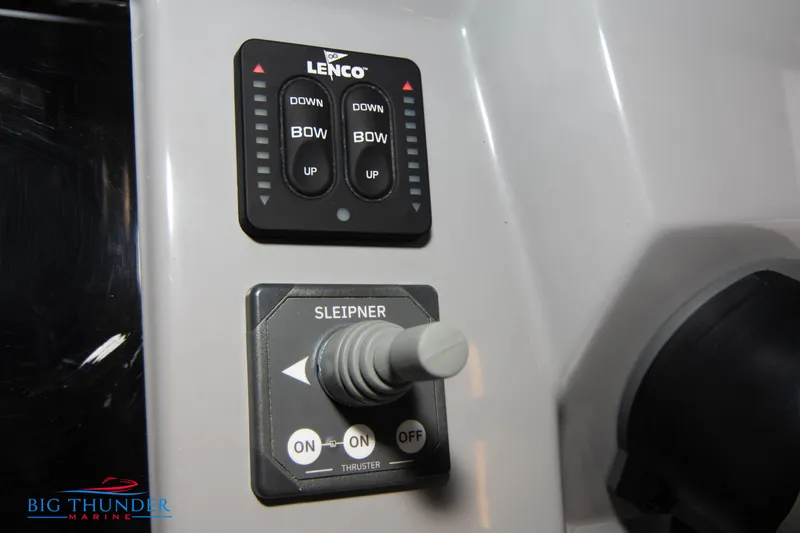  Yacht Photos Pics Control panel of 2023 Jeanneau Leader 10.5 CC with Lenco and Sleipner systems.