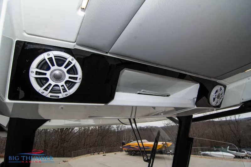  Yacht Photos Pics 2023 Jeanneau Leader 10.5 CC boat speakers and storage compartment.