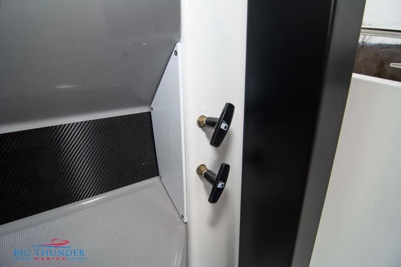  Yacht Photos Pics Interior detail of 2023 Jeanneau Leader 10.5 CC boat, featuring sleek design elements.