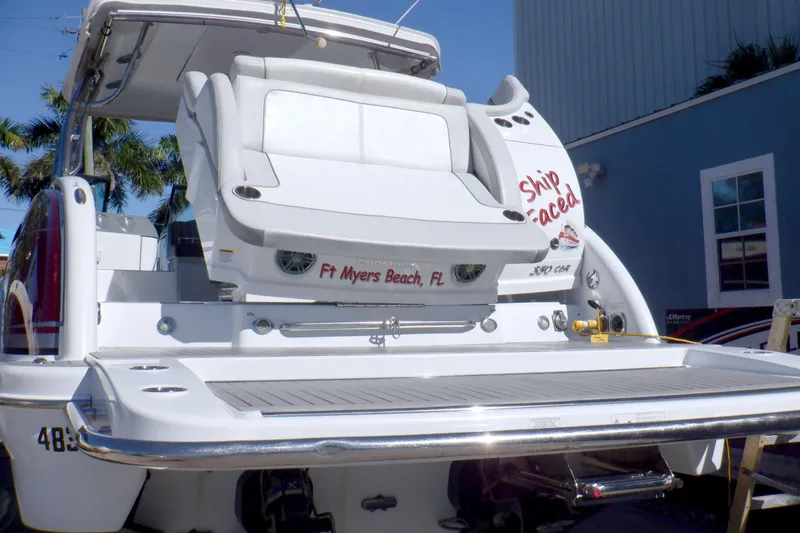 Ship Faced Yacht Photos Pics 2015 Formula 350 Crossover Bowrider at dock, Ft Myers Beach, FL.