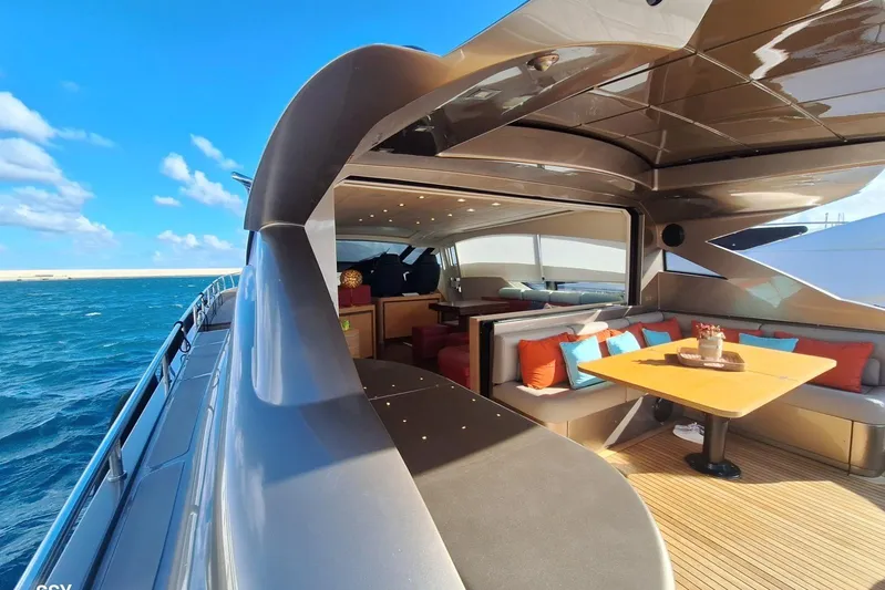  Yacht Photos Pics Luxurious 2008 Pershing 72 yacht with elegant interior and ocean view.