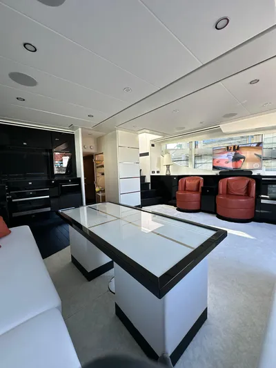 Lucy Penguin Yacht Photos Pics Luxurious interior of 2019 Van der Valk BeachClub 600 yacht with modern furnishings.