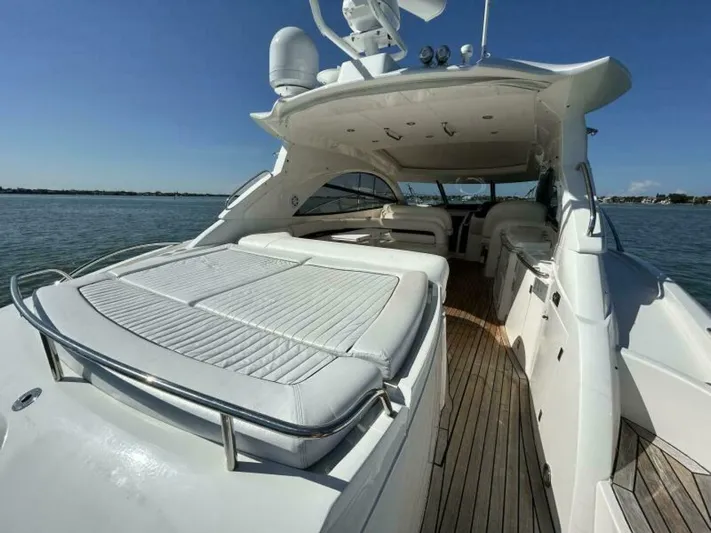  Yacht Photos Pics 2003 Sunseeker 50 Camargue yacht with spacious deck and luxurious seating.