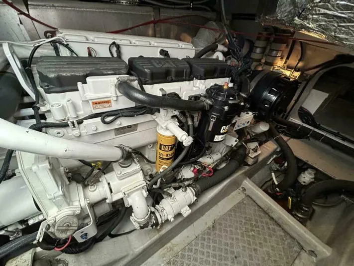  Yacht Photos Pics Engine compartment of a 2003 Sunseeker 50 Camargue yacht.