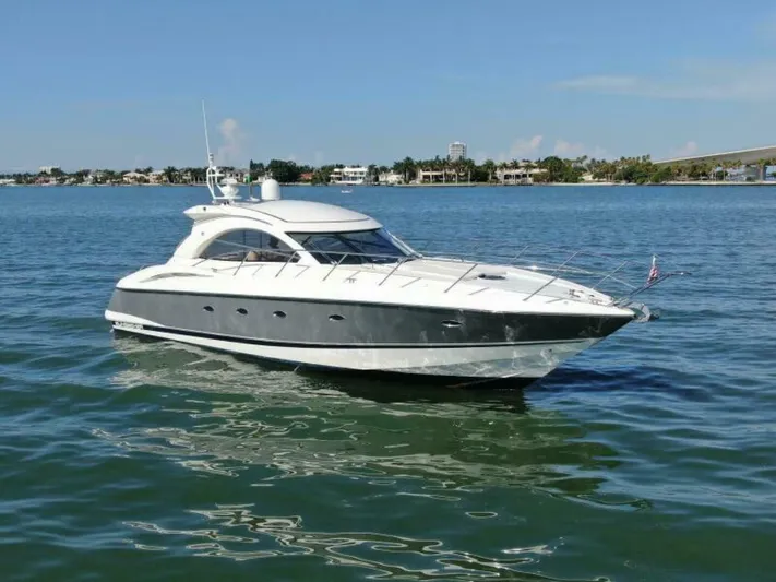  Yacht Photos Pics 2003 Sunseeker 50 Camargue luxury yacht cruising on calm waters.