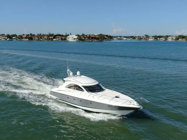  Yacht Photos Pics 2003 Sunseeker 50 Camargue yacht cruising on a sunny day.