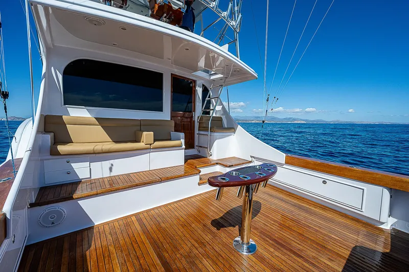 Will Rise Yacht Photos Pics Luxurious 2005 Custom Carolina 58 yacht with spacious deck and ocean view.