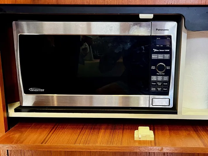 " Toes In The Sand " Yacht Photos Pics Panasonic microwave in a 2011 Tiara Yachts Sovran.