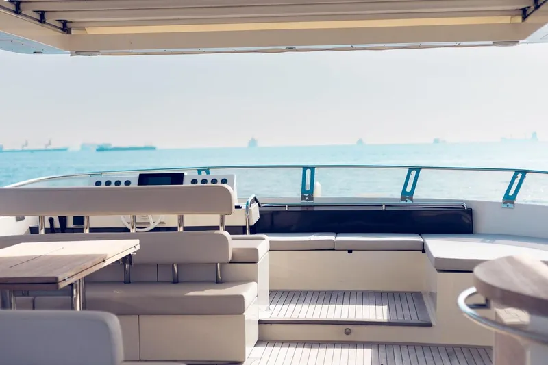  Yacht Photos Pics Luxurious 2015 Aicon 85 yacht interior with ocean view and elegant seating.
