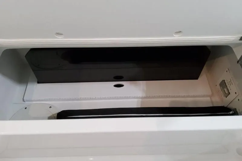  Yacht Photos Pics Storage compartment of 2026 Formula 360 Crossover Bowrider I/O boat, featuring sleek design.