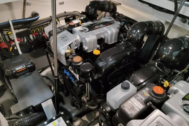  Yacht Photos Pics Engine compartment of 2026 Formula 360 Crossover Bowrider I/O, showcasing advanced marine engineering.