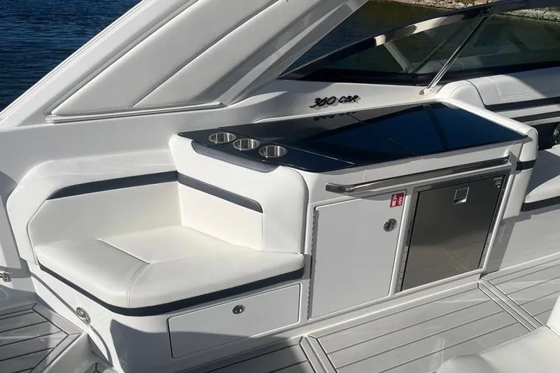  Yacht Photos Pics 2026 Formula 360 Crossover Bowrider I/O interior with sleek seating and modern amenities.
