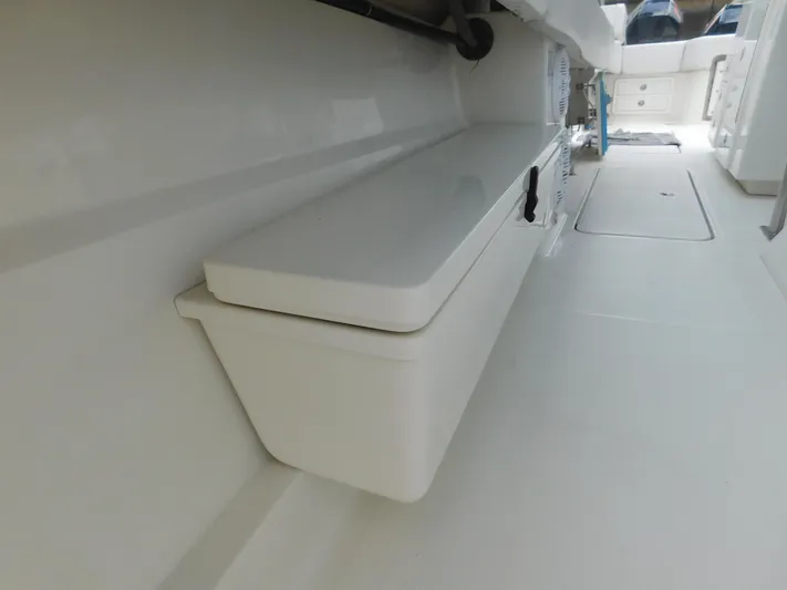  Yacht Photos Pics 2013 Hydra-Sports 4200 Siesta interior storage compartment, white finish, sleek design.