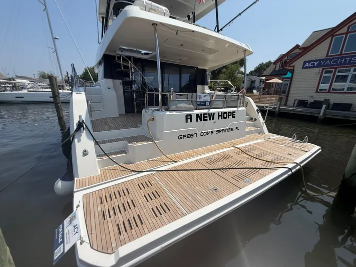 A New Hope Yacht Photos Pics 2018 Fountaine Pajot MY 44 yacht docked, named "A New Hope," for sale at marina.