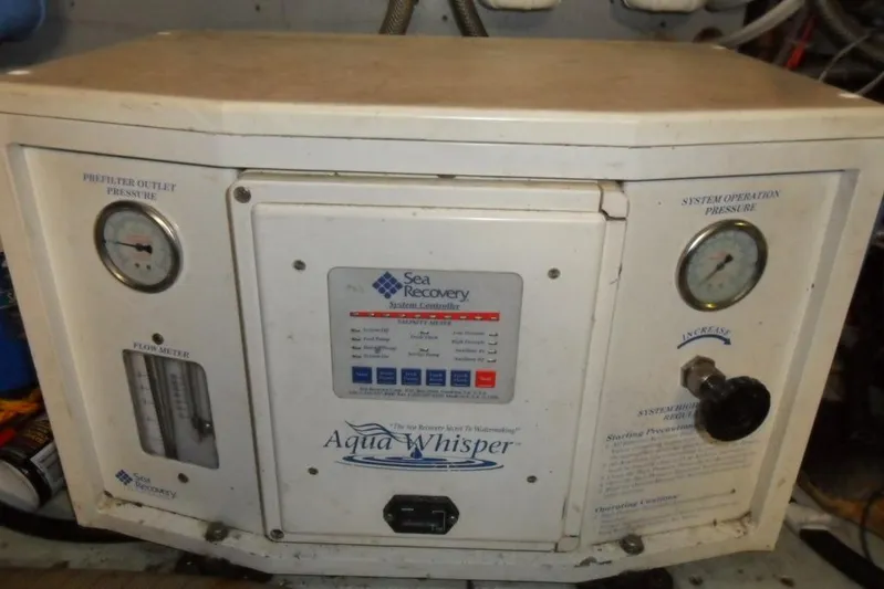  Yacht Photos Pics Sea Recovery Aqua Whisper watermaker control panel on a 1979 Bertram 46.6 Sport Fisher.