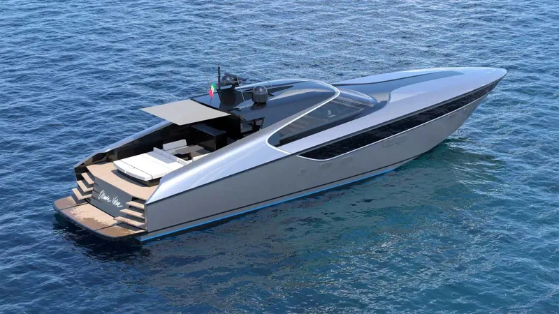  Yacht Photos Pics 2024 Cantieri di Pisa 80 Veloce yacht on open water, sleek and modern design.