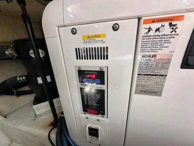 Namaste III Yacht Photos Pics Control panel of a 2010 Four Winns V435 boat with Kohler Power Systems.