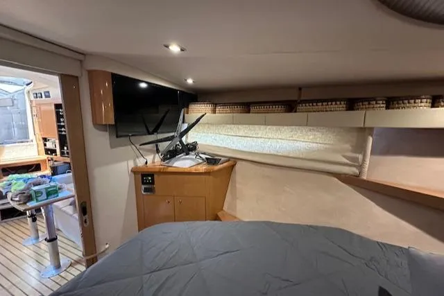 Namaste III Yacht Photos Pics Interior of 2010 Four Winns V435 yacht with modern amenities and cozy sleeping area.