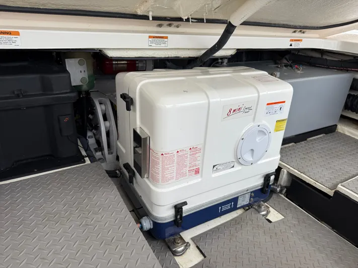  Yacht Photos Pics Engine room of 2021 Regal 38 SAV boat with generator.