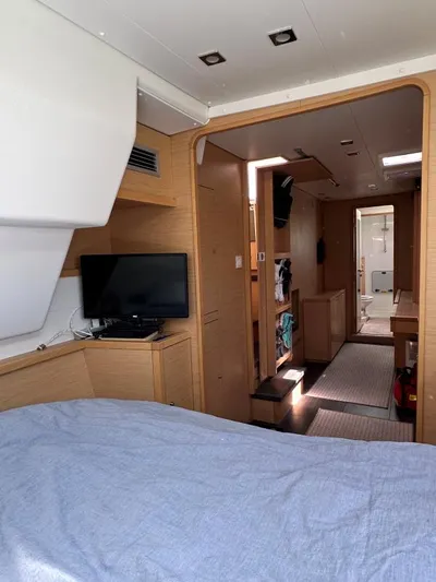Angels Share Yacht Photos Pics Interior of 2015 Lagoon 450 F catamaran with cozy cabin and modern amenities.