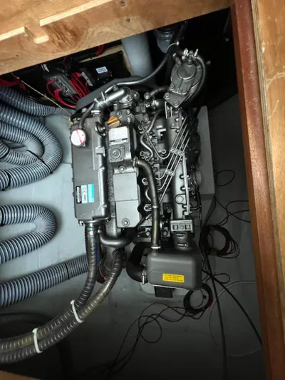 Angels Share Yacht Photos Pics Engine compartment of a 2015 Lagoon 450 F.