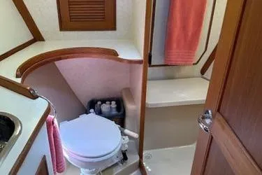 Petrel Yacht Photos Pics Clean heads plumbed for fresh water flushing.