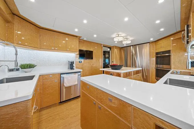 Obsession Yacht Photos Pics Galley Looking Inboard