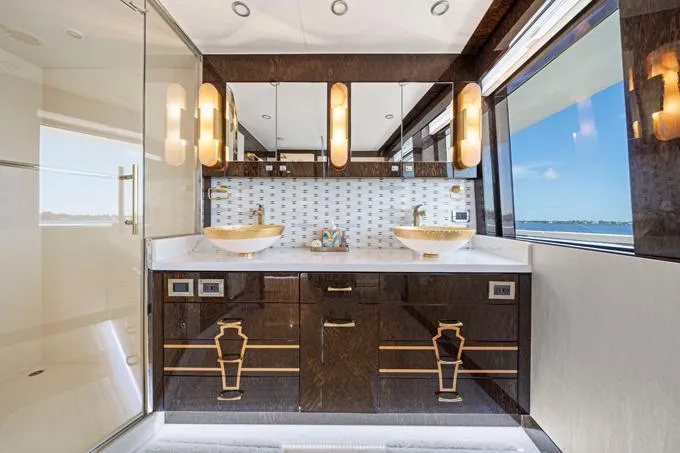 Obsession Yacht Photos Pics On-Deck Master Head