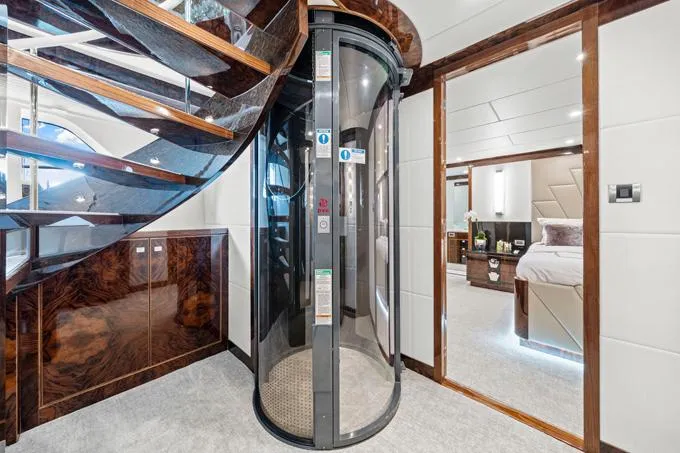 Obsession Yacht Photos Pics Lower Deck Elevator Landing