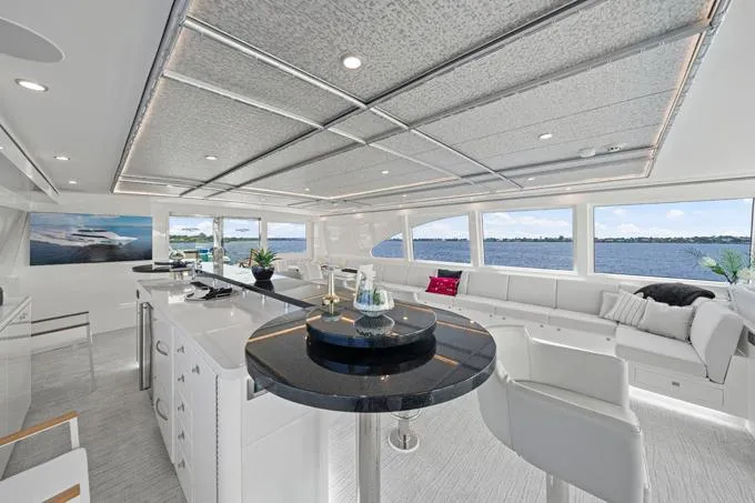 Obsession Yacht Photos Pics Bar Looking Aft