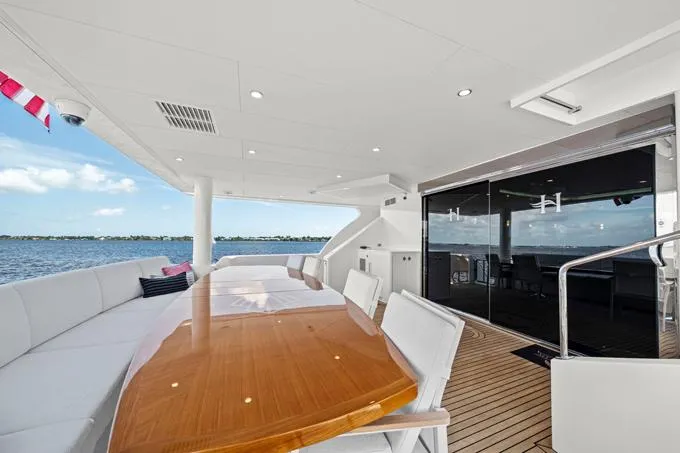 Obsession Yacht Photos Pics Large Doors to Salon