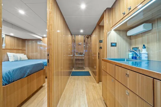 Obsession Yacht Photos Pics Crew Companionway Looking Aft