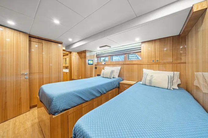 Obsession Yacht Photos Pics Captain's Cabin Converts to Double