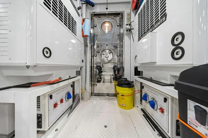 Obsession Yacht Photos Pics Generators Aft at Entrance