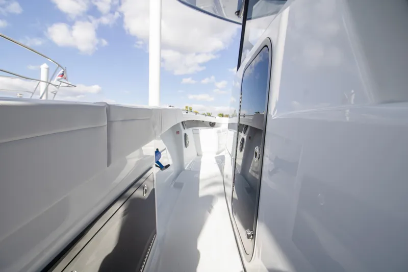  Yacht Photos Pics 2026 Yellowfin 42 Offshore boat deck with sleek design and modern features.