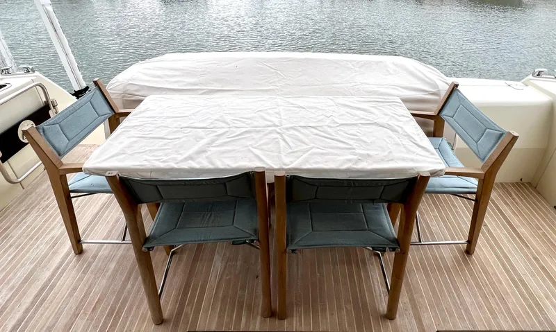 Tomorrow Yacht Photos Pics COCKPIT SEATING & TABLE - COVERED