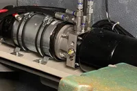 Close-up of mechanical components in a Custom Survey 55, 1997 model.