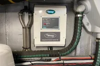 Control panel of a WhisperPower generator in a Custom Survey 55, 1997 model.