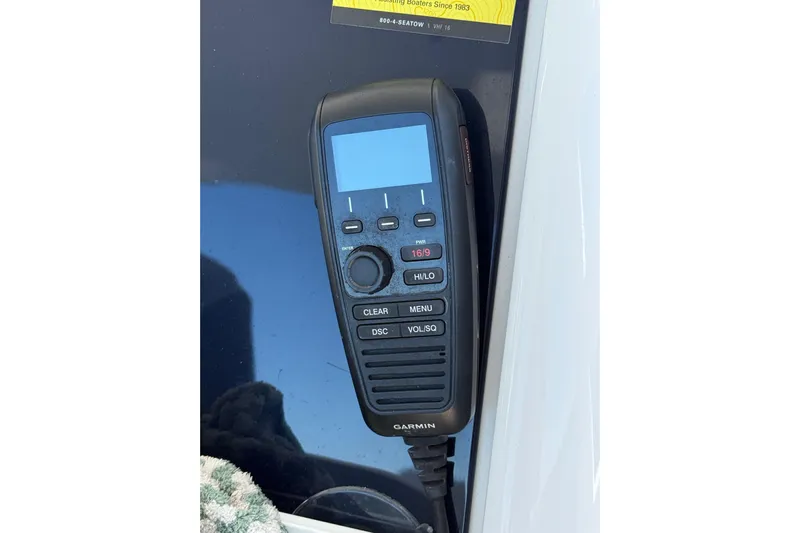  Yacht Photos Pics Garmin marine radio on 2020 Midnight Express 34' Open boat dashboard.