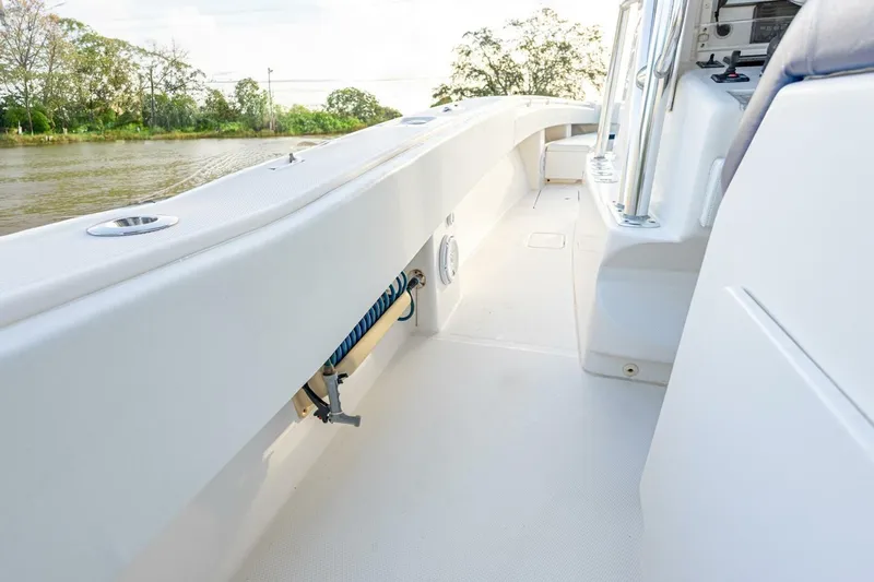 Sindylou Yacht Photos Pics 2012 Invincible 36 Open Fisherman boat interior, featuring spacious deck and sleek design.