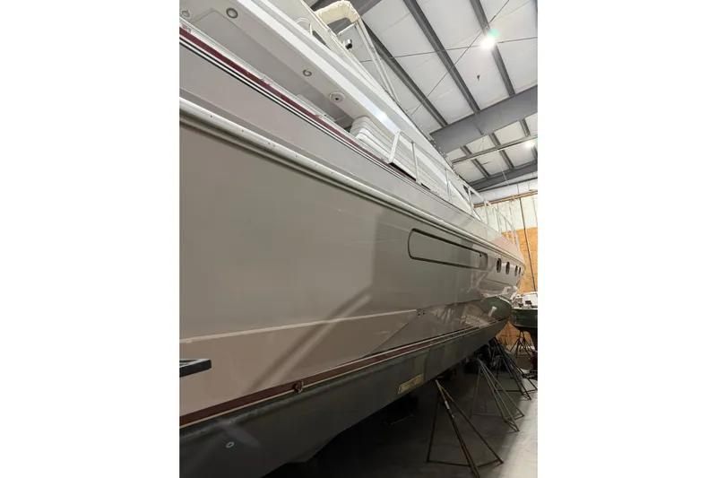  Yacht Photos Pics 1994 Ferretti Yachts 185 Fly in storage, side view, indoor facility.